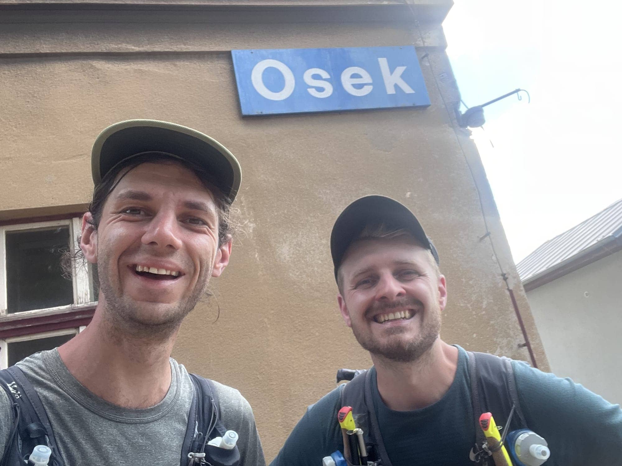 Selfie pred stanicou Osek na konci trasy